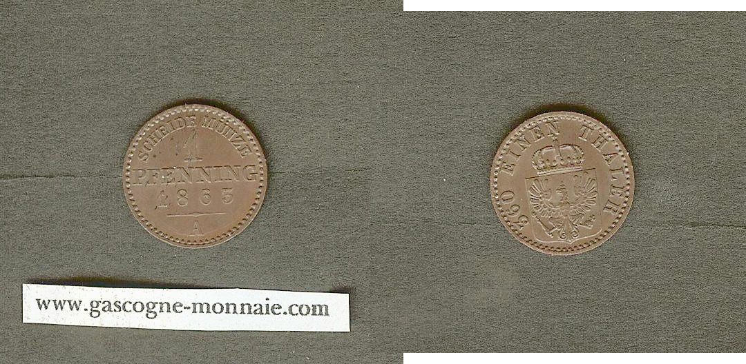 Allemagne Prusse 1 Pfennig 1863 A Munich SPL